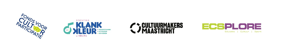 Logo's van Fonds voor Cultuurparticipatie, Stichting Klankkleur Limburg, Cultuurmakers Maastricht en Ecsplore